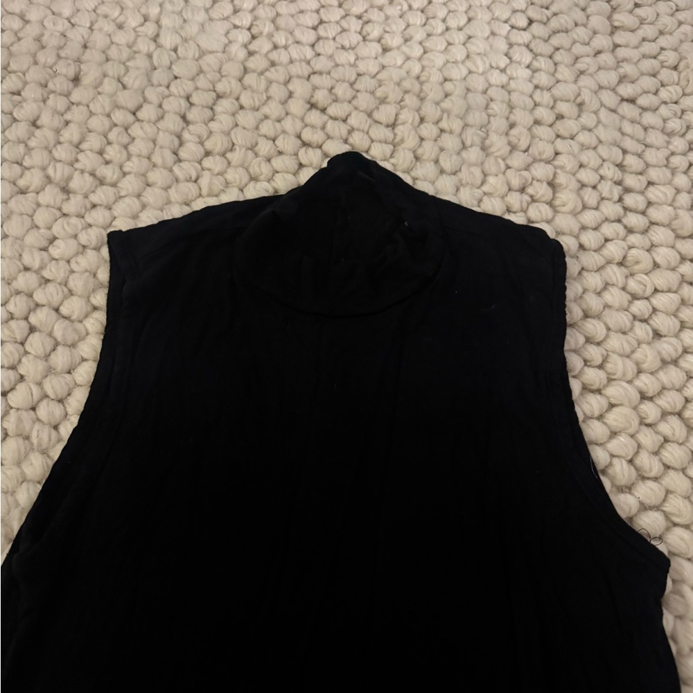 Black Sleeveless TurtleNeck Dress - Picture 2 of 3